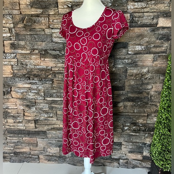 Motherhood Maternity Red Casual Midi Dress with Scoop - Picture 1 of 6